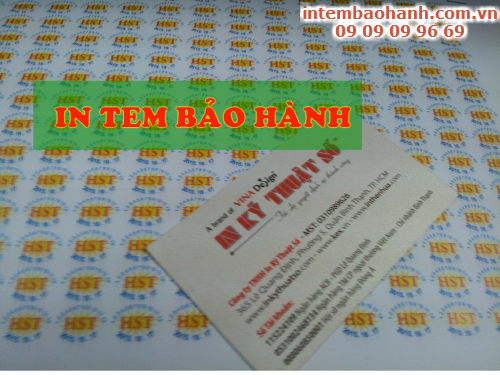 In tem bảo hành giá rẻ từ chất liệu decal vỡ tại Công ty TNHH In Kỹ Thuật Số - Digital Printing