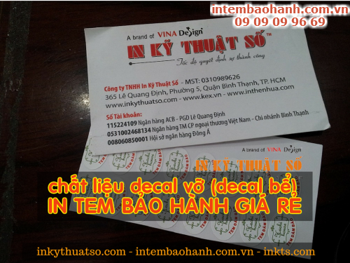 Dich vu in tem bao hanh nhanh tu decal vo cung cap boi Cong ty TNHH In Ky Thuat So - Digital Printing 
