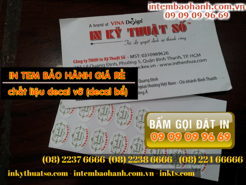 Goi dat in tem bao hanh lay nhanh tu Cong ty TNHH In Ky Thuat So - Digital Printing 